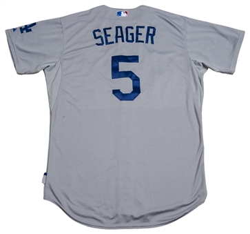 2015 Corey Seager Game Used Debut Season Los Angeles Dodgers Road Jersey